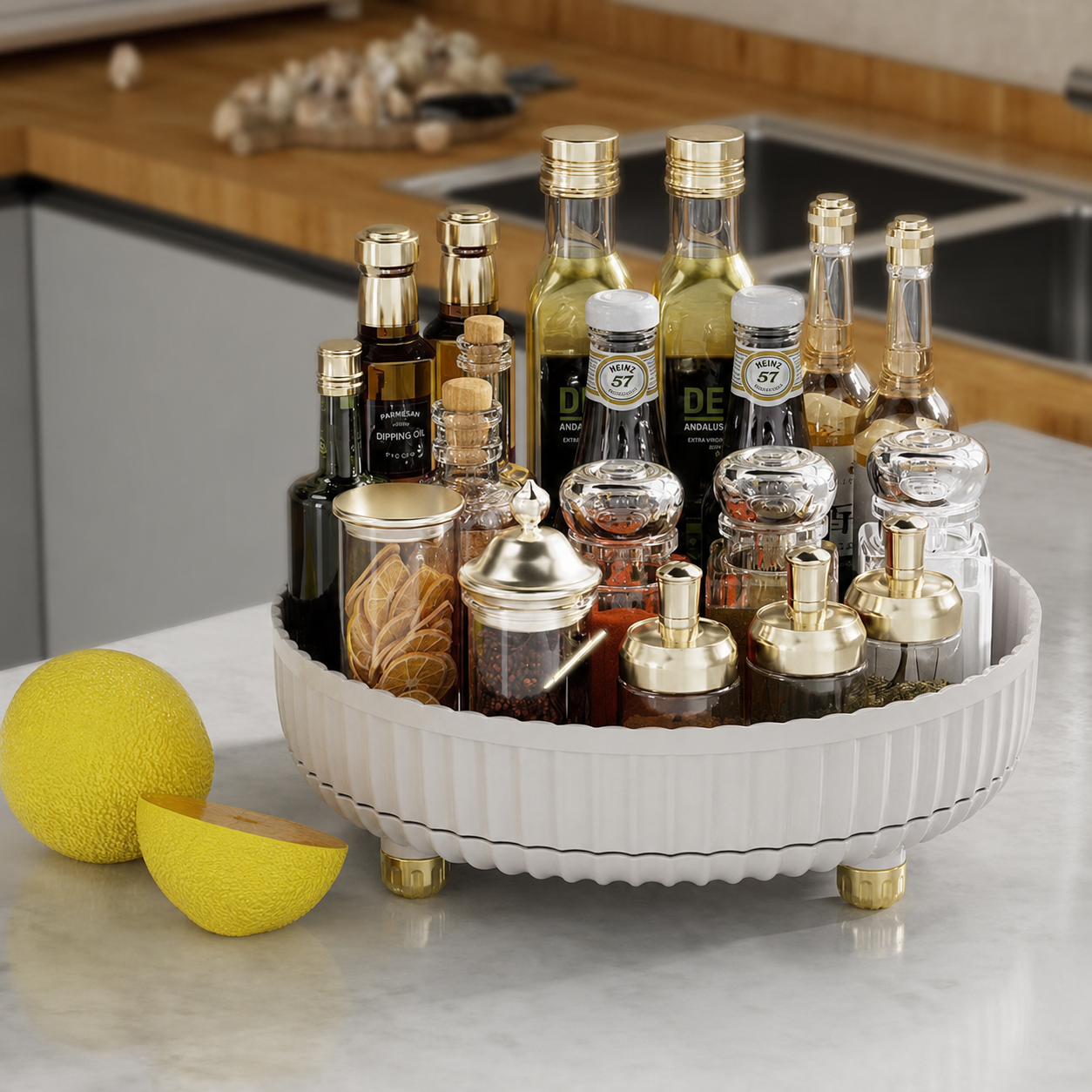 360° Rotating Spice Organizer Tray