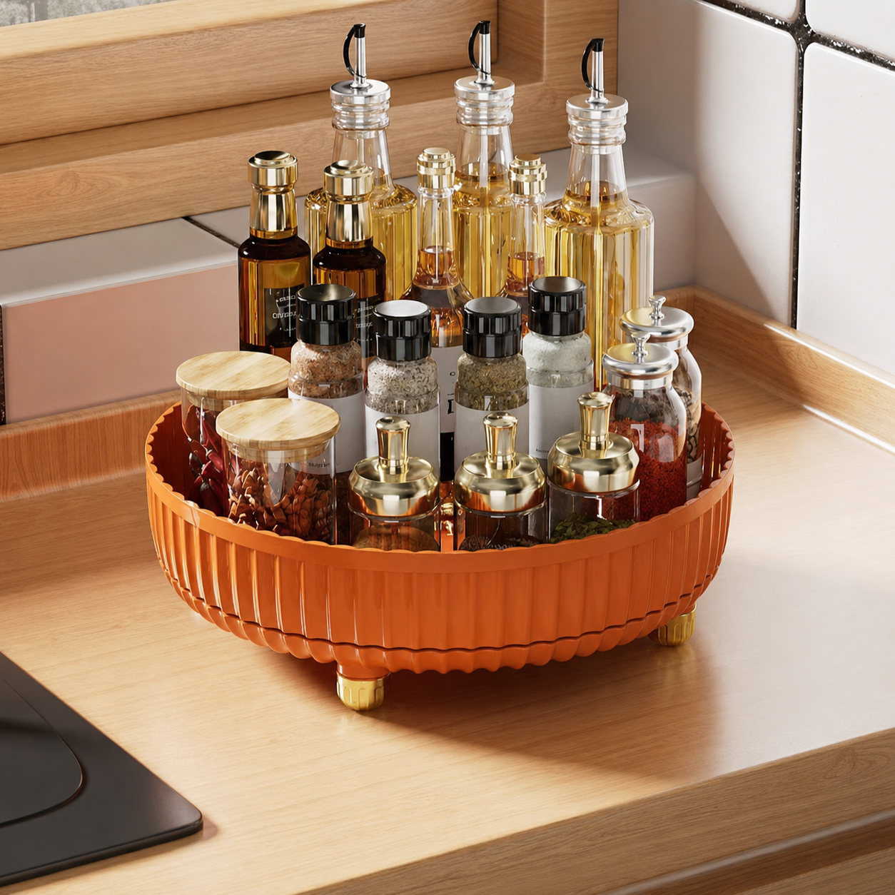 360° Rotating Spice Organizer Tray