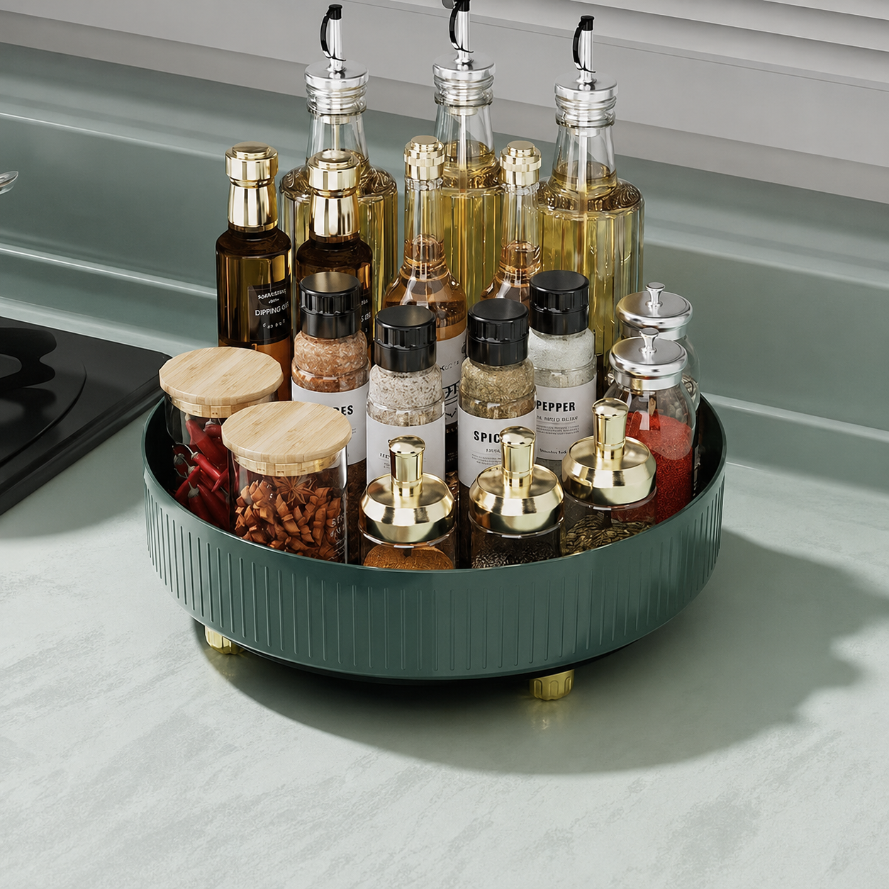 360° Rotating Spice Organizer Tray