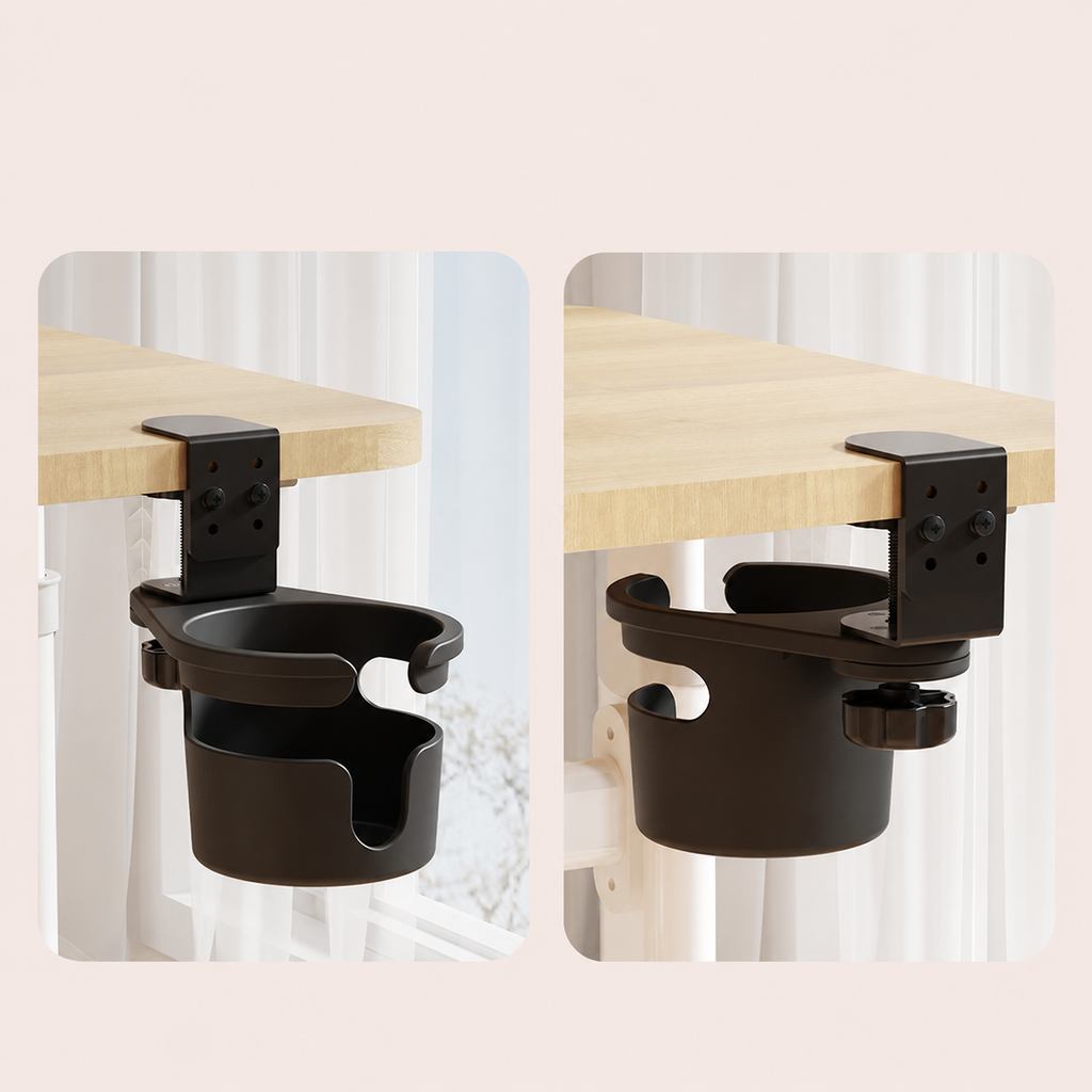 Rotating Desk Cup Holder Clamp